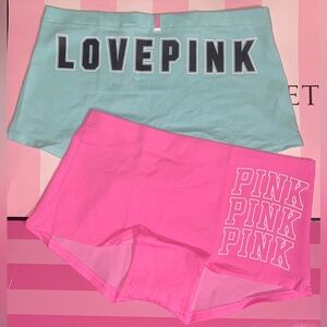 2 new PINK Victoria’s Secret boyshort panties bundle pink Panties shortie logo
